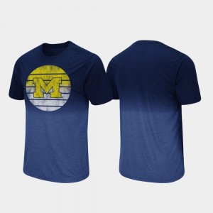 Fancy Walking For Men's Dip Dye University of Michigan T-Shirt Navy