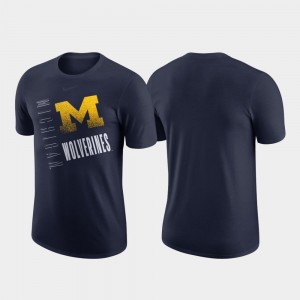 Just Do It Navy Michigan T-Shirt Nike Performance Cotton Mens