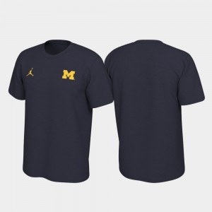 Michigan T-Shirt Left Chest Logo Legend Navy For Men's