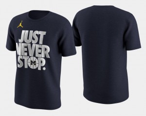 Wolverines T-Shirt March Madness Selection Sunday Men Navy Basketball Tournament Just Never Stop