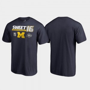 Sweet 16 Backdoor Navy Wolverines T-Shirt For Men's March Madness 2019 NCAA Basketball Tournament