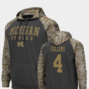 #4 For Men's Colosseum Football United We Stand Nico Collins Wolverines Hoodie Charcoal