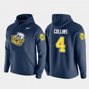 Nico Collins University of Michigan Hoodie Vault Logo Club #4 Navy Nike Pullover For Men's