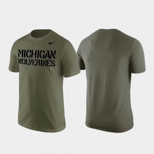 Stencil Wordmark Michigan T-Shirt For Men Olive