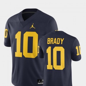 #10 Alumni Football Game Tom Brady Michigan Jersey Mens Navy 2018 Jordan Brand