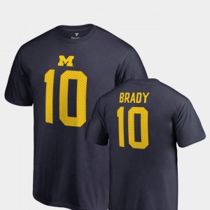 Name & Number College Legends Tom Brady University of Michigan T-Shirt Men Navy #10