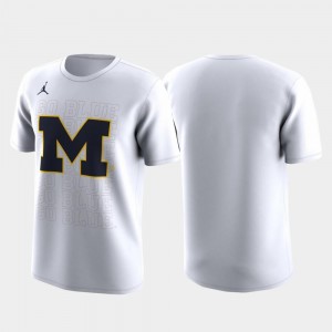 For Men Michigan T-Shirt March Madness Legend Basketball Performance Family on Court White