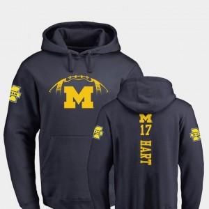 Navy #17 College Football Will Hart Michigan Wolverines Hoodie Men's Fanatics Branded Backer