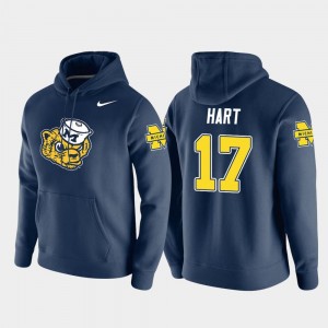 Nike Pullover For Men's Vault Logo Club Will Hart University of Michigan Hoodie Navy #17
