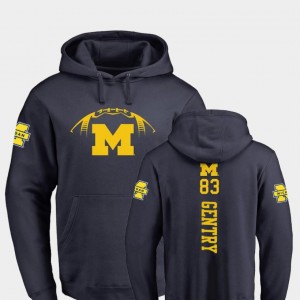 Fanatics Branded Backer College Football For Men #83 Navy Zach Gentry Michigan Wolverines Hoodie