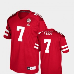 Men's #7 College Football Player Adidas Red Scott Frost Cornhuskers Jersey