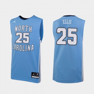Jordan Brand College Basketball Caleb Ellis North Carolina Tar Heels Jersey Carolina Blue Men Replica #25