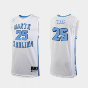 #25 Replica White Jordan Brand College Basketball Mens Caleb Ellis UNC Tar Heels Jersey