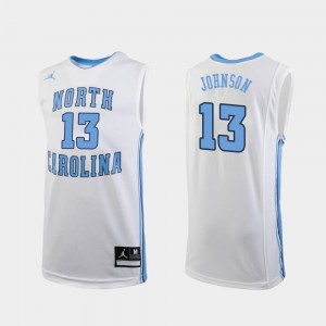 White Cameron Johnson UNC Jersey Mens #13 Replica Jordan Brand College Basketball