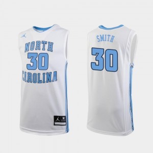 White #30 Replica Jordan Brand College Basketball For Men K.J. Smith University of North Carolina Jersey