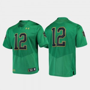 Notre Dame Fighting Irish Jersey College Football Under Armour Green For Men Premier #12