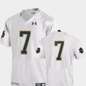 Finished Replica Under Armour Mens #7 White Alumni Football Game UND Jersey