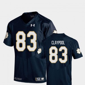 College Football Chase Claypool University of Notre Dame Jersey Replica Under Armour #83 Navy Men