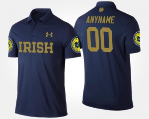 Name and Number #00 For Men's Navy Notre Dame Custom Polo