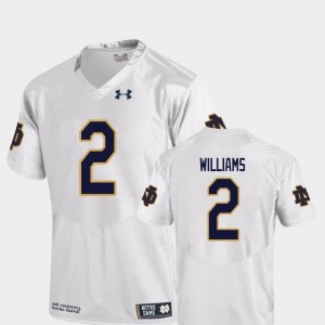#2 White Dexter Williams University of Notre Dame Jersey Replica Under Armour College Football For Men's