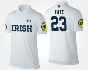 Golden Tate Notre Dame Fighting Irish Polo Men's White Name and Number #23