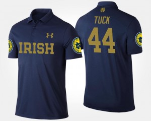 Navy For Men's Name and Number #44 Justin Tuck Irish Polo