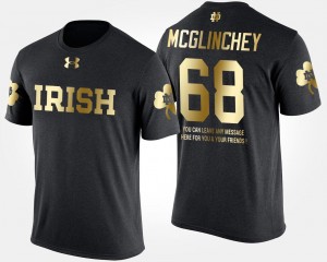 Black Short Sleeve With Message Gold Limited Mike McGlinchey Notre Dame Fighting Irish T-Shirt Mens #68