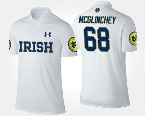 Mike McGlinchey University of Notre Dame Polo For Men #68 White Name and Number