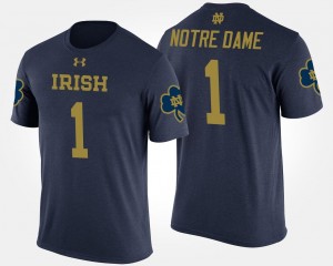 Name and Number Mens Navy No.1 Short Sleeve #1 UND T-Shirt