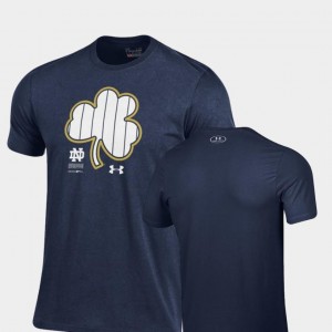 For Men's Charged Cotton Under Armour Navy 2018 Shamrock Series University of Notre Dame T-Shirt