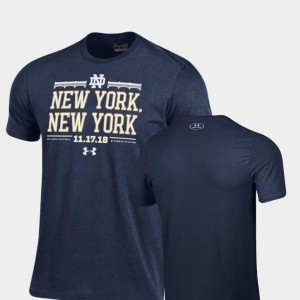 Mens Notre Dame T-Shirt NY Charged Cotton Under Armour 2018 Shamrock Series Navy