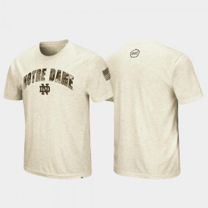 For Men's Desert Camo OHT Military Appreciation University of Notre Dame T-Shirt Oatmeal