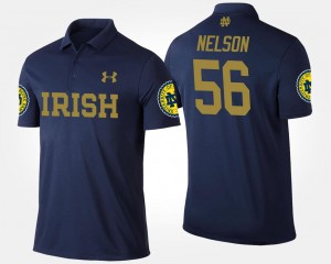 Name and Number #56 For Men's Navy Quenton Nelson Notre Dame Fighting Irish Polo