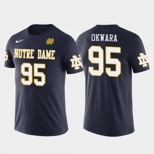 #95 Future Stars Detroit Lions Football Mens Romeo Okwara University of Notre Dame T-Shirt Navy