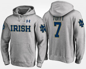 Gray Name and Number Stephon Tuitt Notre Dame Hoodie For Men's #7