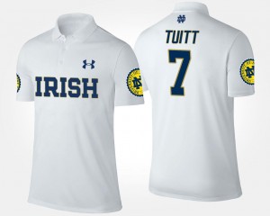 Men's Name and Number #7 White Stephon Tuitt UND Polo