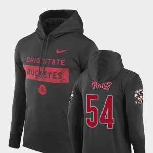 Sideline Seismic #54 Billy Price Ohio State Hoodie Anthracite Nike Football Performance Mens