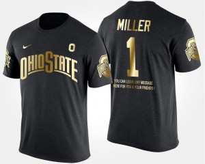 Braxton Miller Ohio State T-Shirt For Men's #1 Short Sleeve With Message Gold Limited Black