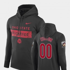 Ohio State Custom Hoodies Anthracite Mens #00 Nike Football Performance Sideline Seismic
