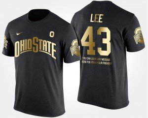 Short Sleeve With Message Gold Limited #43 Darron Lee Ohio State Buckeyes T-Shirt Men Black