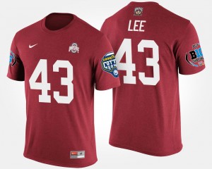 Scarlet Big Ten Conference Cotton Bowl #43 Bowl Game Mens Darron Lee Ohio State T-Shirt