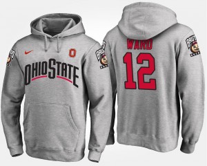 Name and Number Gray Denzel Ward OSU Hoodie #12 For Men's