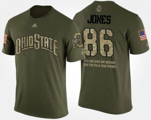 Dre'Mont Jones Ohio State Buckeyes T-Shirt Short Sleeve With Message Men #86 Military Camo