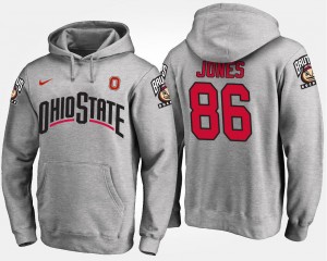 Dre'Mont Jones Ohio State Buckeyes Hoodie #86 Name and Number For Men's Gray