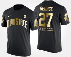 Gold Limited Short Sleeve With Message Mens Black #27 Eddie George Ohio State Buckeyes T-Shirt