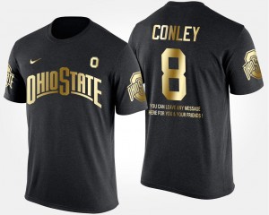 Gareon Conley OSU T-Shirt Short Sleeve With Message Gold Limited Black #8 For Men's