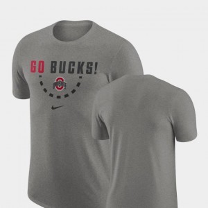 Ohio State Buckeyes T-Shirt For Men's Basketball Team Nike Heathered Gray
