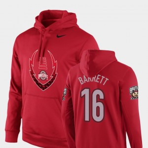 Nike Football Performance J.T. Barrett OSU Buckeyes Hoodie Scarlet #16 For Men's Icon Circuit