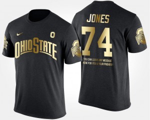 Gold Limited Men Short Sleeve With Message Black #74 Jamarco Jones Ohio State T-Shirt