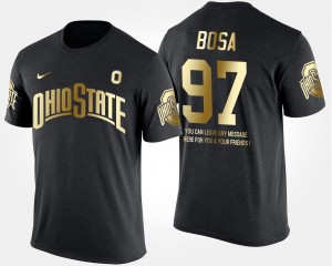 Joey Bosa OSU T-Shirt Black Men's Gold Limited Short Sleeve With Message #97